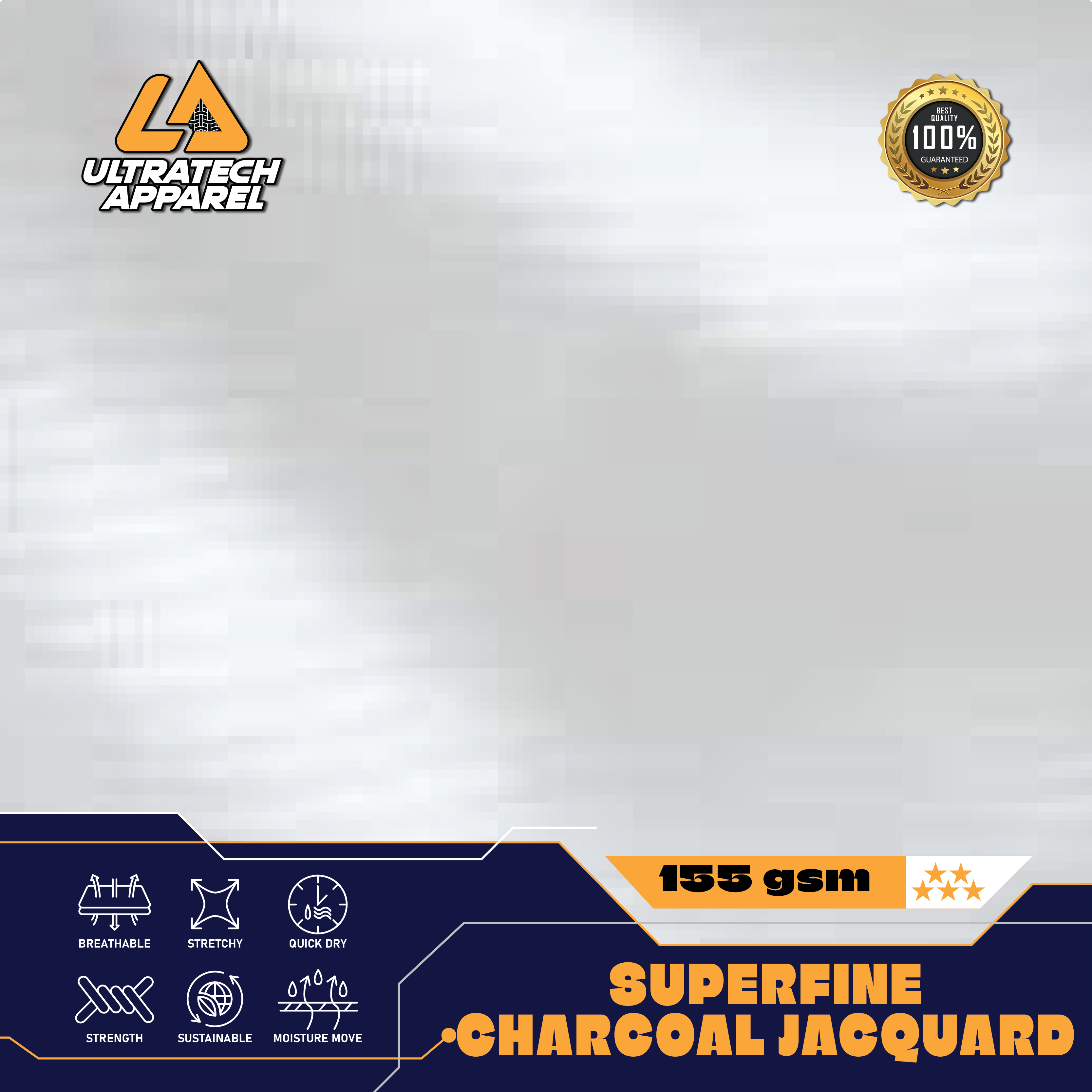 Charcoal Jacquard (155GSM)